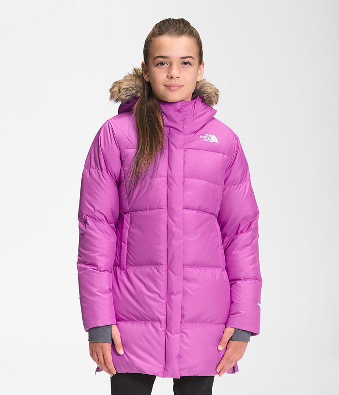 The North Face Girls Jacket Dealio Fitted Parka 850GESDIR - Purple